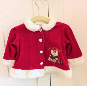 Vintage Baby's 1st Christmas Red Sweater/Coat